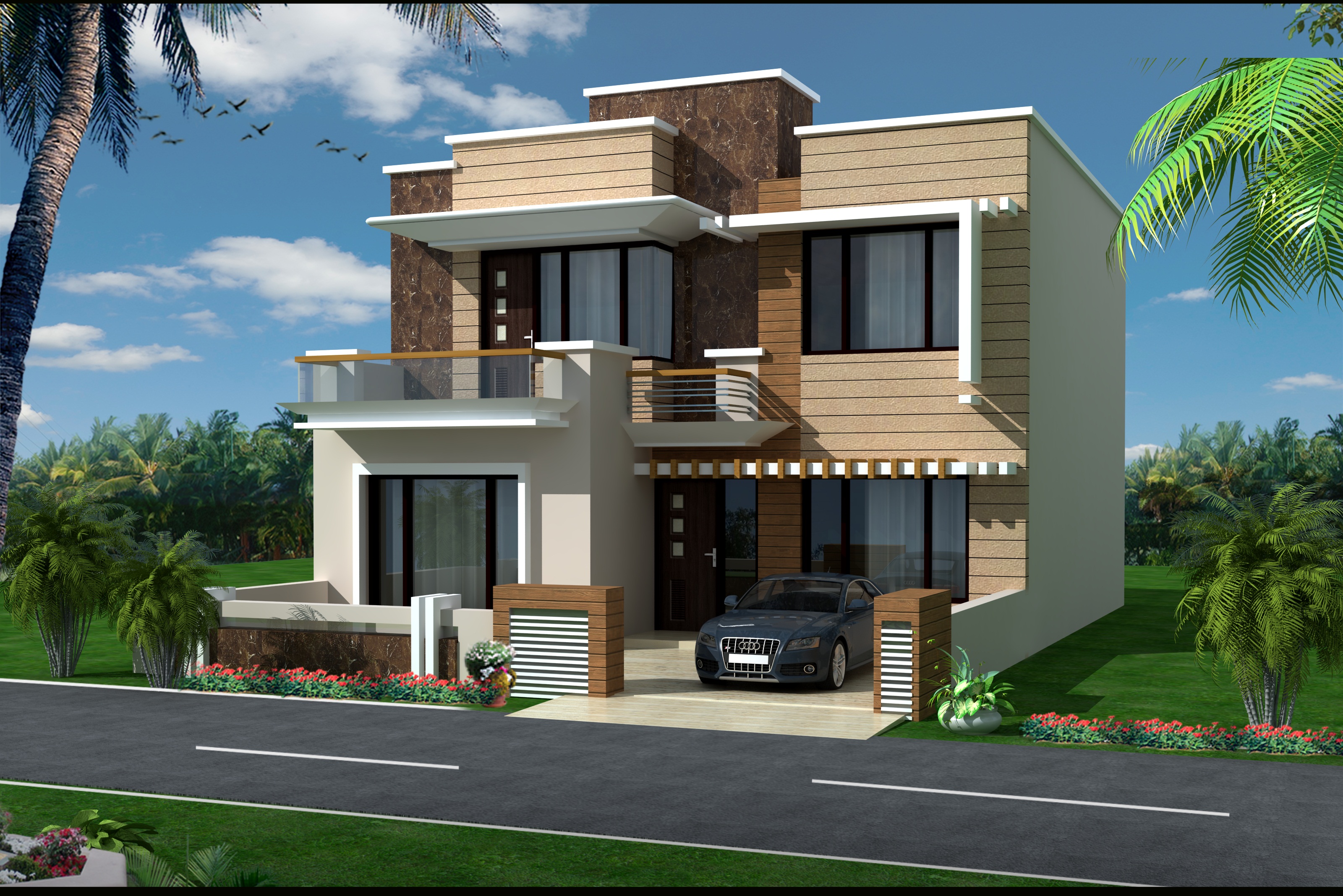 Two people painting a wall